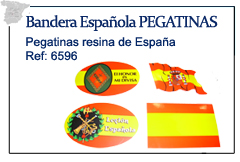 Pegatinas bandera de Espa&ntilde;a, legi&oacute;n etc.. en resina
