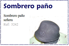 Sombrero pa&ntilde;o para se&ntilde;oras