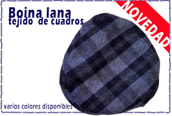 Boina de lana con cuadros