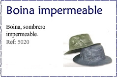 boina, visera impermeable