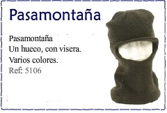 Pasamonta&ntilde;a con visera