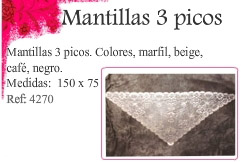 Mantillas 3 picos 150 x 75