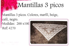 Mantillas 3 picos 200 x 100