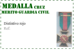 Medalla cruz al m&eacute;rito de la guardia civil distintivo rojo