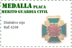 Placa del m&eacute;rito de la guardia civil