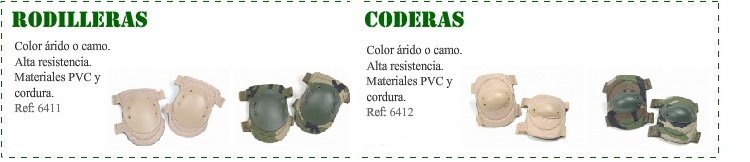 Protecciones militares rodilleras