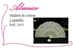 Abanico de boda en madera de cerezo