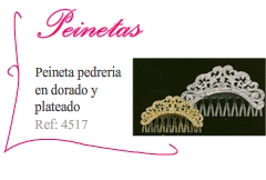 Peineta de novia dorado y plateado - Kakicomplementos