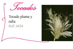 Tocado accesorio de boda con rafia - Kakicomplementos