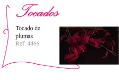 Tocado de plumas burdeo - kakicomplementos